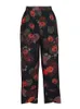 Pantalon en lin Cott grande taille, imprimé Floral, taille élastique, ample, longueur cheville, pantalons décontractés d'été, S1TA #