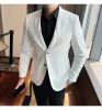 Högkvalitativa män blazer Slim Fit Light Luxury Busin Casual Sacka Jacka Solid Color Wedding Dr Party Costume Homme Top G2YK#