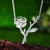 Pendants Lotus Fun Moment Hunting Spider And Web Pendant Real 925 Sterling Silver Chains Necklaces For Women Statement Fine Jewelry