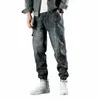 FI Designer Lose Gedruckt Jeans Männer Retro Blau Casual Denim Cargo Hosen Männer Overalls Hip Hop Joggers Breite Bein Hosen N9yQ #