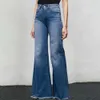 Women's Jeans Vaqueros de pierna ancha para mujer, Vaqueros acampanados de talla grande a la moda con borlas, pantalones vaqueros acampanados de corte entallado, vaqueros acampanados de cintura media, ropa de calle 24328