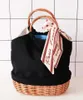 Storage Bags Fabric Wicker Basket Rattan Picnic Outdoor Party Food