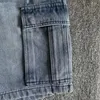Men's Shorts Retro American Heavy Washed Distressed Denim For Men Pocket Loose Straight Half Jeans Pants Summer Vintage Cargo Workwear