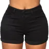 liooil Cott elastico a vita alta Jean Shorts Donna Estate 2023 Felpa casual con tasca con cerniera Pantaloncini di jeans con risvolto bianco nero K7sI #