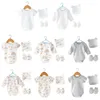 Clothing Sets Unisex Baby Hat Gloves Bodysuit Set Soft & Romper With Scratch Resistant Mittens Infant Gift Pack For Boy Girls