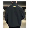 lente en herfst jeugd casual zwarte staande kraag werkjas man kleding streetwear buitensport zwarte jas heren jas 66ec#