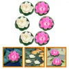 Decoratieve bloemen 4 pc's aquariumvijver decoratie gesimuleerd halfopen lotus blad kunstmatige bloem drijvende set ornament lotusbloemschuim