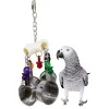 Speelgoed papegaai speelgoed roestvrij staal 4 potten string vogel kauwt toys pet benodigdheden kooi hanger decor vogelbenodigdheden