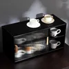 Kitchen Storage Household Desktop Layered Cup Holder Dust-proof Cabinets Rack Water Box Glass Organizer