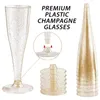 Disposable Cups Straws Event Glasses Plastic Clear Wine Red 10pcs Goblet Champagne Party Supplies 4.5oz/135ml Wedding Bar Flutes Cocktail