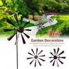 Trädgårdsdekorationer med stavgåva Windmill Backyard Lawn Diy Tool Metal Wind Spinner Patio Outdoor Decor Whirlig Dålig enkel installation