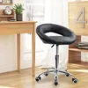 Tabouret roulant pivotant à dossier bas noir, siège Semi-circulaire moderne réglable en hauteur, chaise de bureau pour ordinateur de bureau avec roulettes