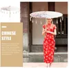 Umbrellas Flower Paper Parasols Chinese: 1 Set Of Vintage Floral Japanese With Tassel Decorative For Wedding Bridal Party