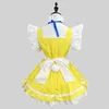 japansk härlig piga outfit kläder gul kort kjol kvinnors apr s-5xl dr lår längd rollspel cosplay costume l1kv#