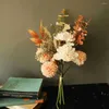 装飾的な花リアルタッチ人工花リアルなソフトシミュレーション植物シャンパン牡丹布ウェディングブーケの装飾生活