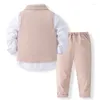 Set di abbigliamento Txlixc Bambini Ragazzi Abiti formali da gentiluomo Camicie a maniche lunghe per bambini Gilet con papillon Pantaloni Set Abiti da festa per bambini