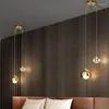 Deckenleuchten, moderner Kristall-Nachttisch-Kronleuchter, goldfarben, lange Linie, rund, für Esszimmer, Bar, Schlafzimmer, Innenbereich