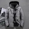 Piumino d'anatra bianco da uomo caldo piumino con cappuccio spesso cappotto maschile casual soprabito termico invernale Parka da uomo O1zq #