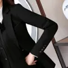 Lenshin 2 Stuk Dames Formele Broek Pak Kantoor Uniform Ontwerpen Vrouwen Busin Suits Donkergrijs Blazer Voor Werk Herfst Slijtage 96FS #