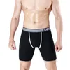 Underbyxor 2 pack män bomull hög elasticitet lång ben mitt midja innerkläder herrar trosor coton boxershorts trosor bagageutrymme underkläder