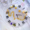 Feeding Round Clock Dial Mold Diy Crystal Epoxy Roman Numeral Ornament Wall Hanging Decoration Clock Movement Silicone Mold for Resin