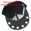 Punk Fashion Double Pentagonal Star Button Sewn Rivet Baseball for Men and Women Hip-hop Street Dance Bboy Flat Brim Cap