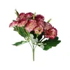 Fleurs décoratives pour les étrangers 10 Head Artificial Silk Fowers Carnation Bunch Wedding Home Decorations Réception à l'intérieur