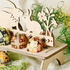 Украшения на вечеринку Патиматические деревянные пасхальные украшения для домашнего декора Diy Dec