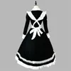 Costume de femme de chambre à manches LG aristocratique britannique Anime Lolita Jeu de rôle Lingerie Dr Party Tenues Plus Taille Noir Blanc Vêtements 64n3 #