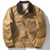 Veste d'huile de cire de imperméable militaire moto Biker Rider homme manteau pour printemps automne Vintage Cowboy ciré toile vêtements 240308