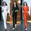 women Clothing Sets Stand Collar Sweatshirts+Pants 2Pcs Suits 2024 Spring Autumn Casual Tracksuit Lady Fi Patchwork Outfits a4wu#