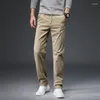 Men's Pants 3 Colors Spring Summer Autumn Fashion Straight Men Smart Casual 97% Cotton 3% Spandex Man Khaki Trousers Plus Size 40