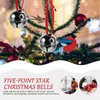 Party Supplies 21Pcs Bells With Ribbon Christmas Craft Bulk Xmas Tree Hanging Ornament Festival Jewelry Making Golden 4cm