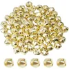 Fleurs décoratives 100 pièces Jingle Bells 15mm Mini perles artisanales en métal pour bricolage or