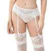 Taille haute femmes japonaises Lingerie transparente porte-jarretelles bas porte-jarretelles sans culotte dentelle filles Sexy en porte-jarretelles ZZ