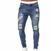 Fi Nero Strappato Skinny Jeans Uomo Harajuku Rip Pantaloni Slim Jean Classico Elastico Cott Slim Denim Abbigliamento maschile Streetwear o9HZ #