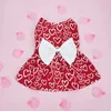 Abbigliamento per cani San Valentino Vestiti per animali domestici Vestito a cuori Abito in tulle rosso con fiocco con per cani di piccola taglia Cat Girl