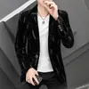 Fi Imprimir terno masculino jaqueta 2023 outono veludo high-end marca bonito jovens homens blazer tops de alta qualidade casual terno casaco m0xb #