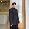 mężczyźni nieregularny Placket Metal Butt Stand Okoł Chińska tunikowa kurtka Blazer Mężczyzna Japan Streetwear Fi Blazer Coats O1QY#