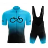 Set da corsa blu 2024 gradiente ciclistico set di uomini set di uomini estate maniche corte mtb abiti da bici da bici abito biciclette traspirato
