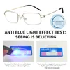 Solglasögon 1pc män Business Reading Glasses Anti-Blue Light Titanium Eloy Frame Man Hyperopia Presbyopia recept