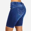 2024 летние новые женские джинсовые узкие шорты с высокой талией, эластичные облегающие джинсы, узкие шорты, эластичные короткие джинсы до колена c2Ts #