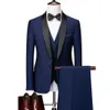 Männer Skinny 3 Stück Set Formal Slim Fit Smoking Prom Anzug / Männlicher Bräutigam Hochzeit Blazer Hohe Qualität Dr Jacke Mantel Hose Weste O3wD #