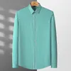2023 Top-Qualität No Iring Stretch Men Dr Shirt Lg Sleeve No Trace Soft Cozy Pocket-l Formal Regular Fit Gestreiftes Hemd G71h #