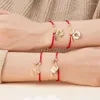 Link pulseiras cor vermelha estilo chinês artesanal frisado dragão em forma de pulseira para mulheres meninas criativo metal geométrico