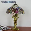 Настольные лампы BOCHSBC Tiffany Clematis в пасторальном стиле, витражи, настольная лампа в стиле арт-деко, освещение для гостиной, столовой, спальни