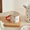 Tazze Nordic Lovely Girl Heart Cups Households Ceramic Water High Aspetto Girls Ins Ins