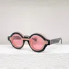 Solglasögon designer nisch rund klassisk punkstilklipp på sunnies man 2024 ins mode lapptäcke svart acetat solglasögon