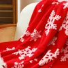 Cobertores Decoração de Natal Cobertor Duplo Jacquard Vermelho Cinza Floco de Neve Sofá Cama Lance Macio Colcha Quente