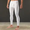 Pantalon élastique pour hommes, coupe ajustée et soyeuse, avec poche bombée en U, haute élasticité, respirant, taille moyenne, couleur unie pour le confort 240326